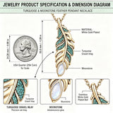 14K Gold Plated Feather Pendant Necklace for Women