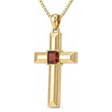 14K Gold Plated  Birthstone Cross Necklace  Pendant Necklace Mother's Day Birthday Gifts for Women