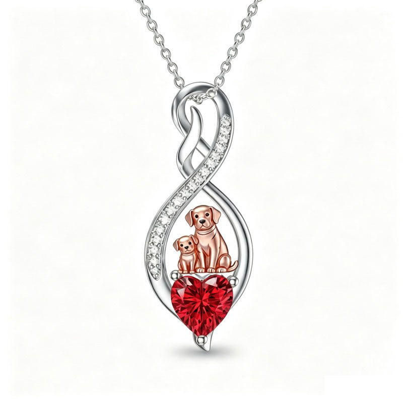 Sterling Silver 12 Month Birthstone Infinity Heart Animal Pendant Necklace Christmas Birthday Jewelry Gift