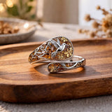 Sterling Silver Turquoise Hummingbird Butterfly Sunflower Adjustable Spoon Ring