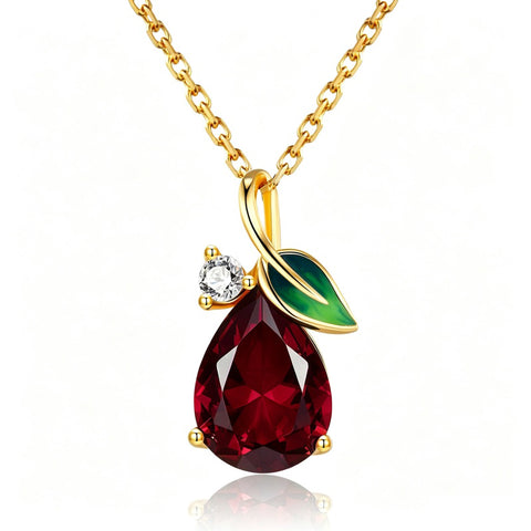 14K Gold Plated  Teardrop Birthstone Pendant Necklace Birthday Gifts for Women