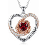 14K Gold Plated  Birthstone Rose Flower Necklaces for Women