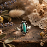 Sterling Silver Vintage Western Turquoise Nature Ring