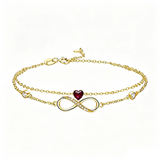 14K Gold Plated Birthstone Infinity Double-Layer Braceletfor Women