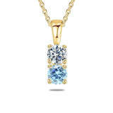 Copper Sterling Silver Personalized Simulated 1-6 Birthstones Family Pendant Necklace