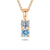 Copper Sterling Silver Personalized Simulated 1-6 Birthstones Family Pendant Necklace