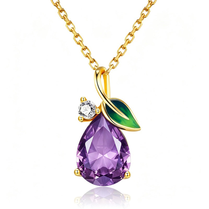 14K Gold Plated  Teardrop Birthstone Pendant Necklace Birthday Gifts for Women