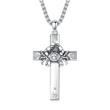 Sterling Silver 12 Constellation Cross Pendant Necklace