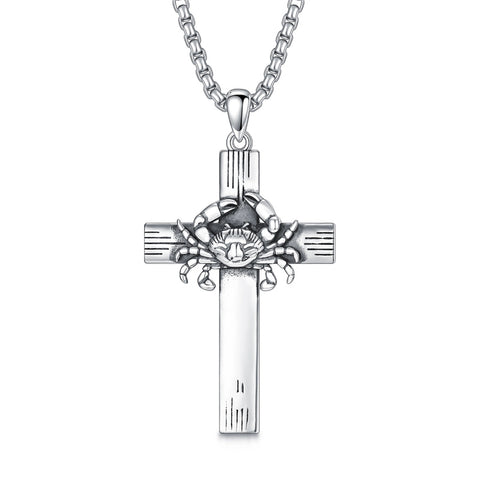 Sterling Silver 12 Constellation Cross Pendant Necklace