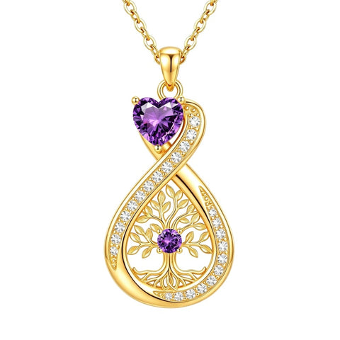 14K Gold Plated Infinity Birthstone  Butterfly Cross Necklace for Women