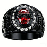 Copper Sterling Silver Personalized Birthstone Engraved High School and College Class Ring