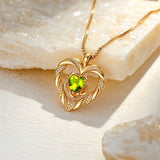 14K Gold Plated  Birthstone Rose Flower Heart Necklaces for Women  Birthday Christams Valentine's Day Jewelry Gift