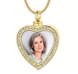 Stainless Steel Personalized Photo Engraved Heart Urn Necklace for Ashes