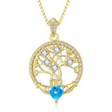 14K Gold Plated  Birthstone Tree of Life Necklaces for Women