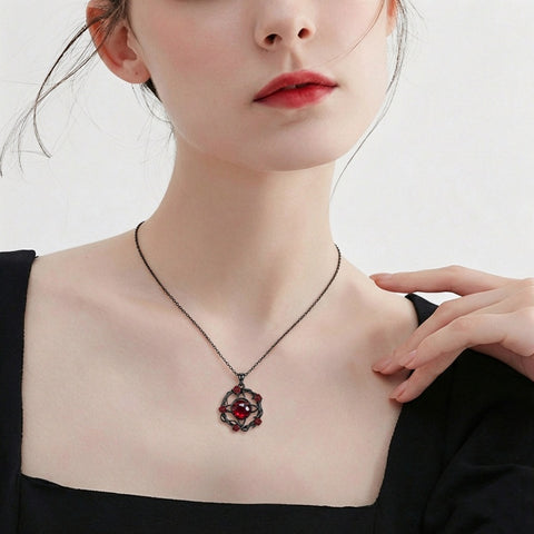Sterling Silver Black Heart Skeleton Birthstone Necklace With Engraved Halloween Gift