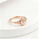 Sterling Silver Personalized Birth Flower Ring for Women