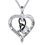 Sterling Silver Birthstone Caduceus & Stethoscope Pendant Necklace