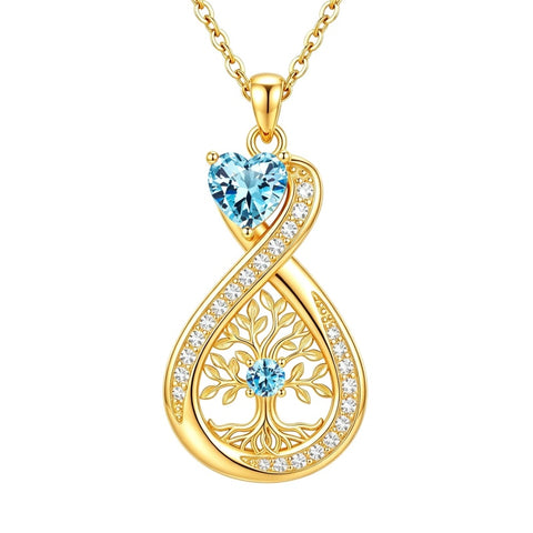 14K Gold Plated Infinity Birthstone  Butterfly Cross Necklace for Women
