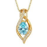 14K Gold Plated  Teardrop Birthstone Infinity Pendant Necklace for Women