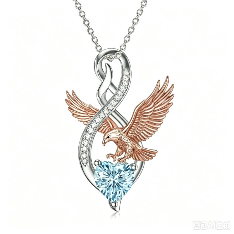 Sterling Silver 12 Month Birthstone Infinity Heart Animal Pendant Necklace Christmas Birthday Jewelry Gift