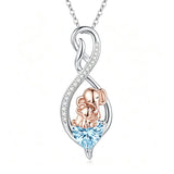 Sterling Silver 12 Month Birthstone Infinity Heart Animal Pendant Necklace Christmas Birthday Jewelry Gift