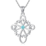 Sterling Silver 12 Birthstones Twisted Cross Necklace for Women