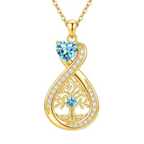 14K Gold Plated Infinity Birthstone  Butterfly Cross Necklace for Women
