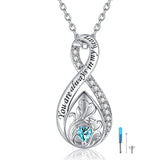 Sterling Silver Personalized Engraved Infinity Urn Necklace for Ashes