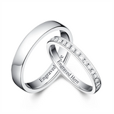 Sterling Silver Couple Moissanite Engagement Rings