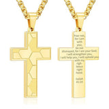 14K Gold Plated Bible Verse Soccer Cross Pendant Necklace for Men