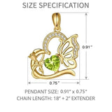 14K Gold Plated Heart Birthstone Infinity Cross Butterfly Necklace for Women