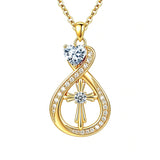 14K Gold Plated Infinity Birthstone  Butterfly Cross Necklace for Women