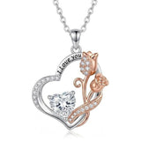 14K Gold Plated  Birthstone Rose Flower Necklaces for Women