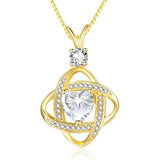 14K Gold Plated Heart Birthstone Infinity Pendant Necklace for Women Anniversary Christmas Birthday Gifts