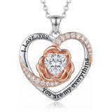14K Gold Plated  Birthstone Rose Flower Necklaces for Women