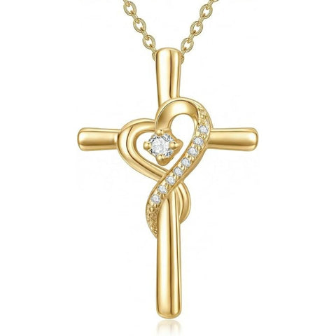 14K Gold Plated Cross Pendant Necklace for Women Faith Jewelry for Anniversary Christmas  Birthday Mother's Day
