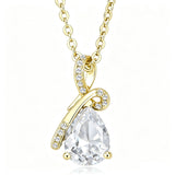 14K Gold Plated  Teardrop Birthstone Pendant Necklace Birthday Gifts for Women
