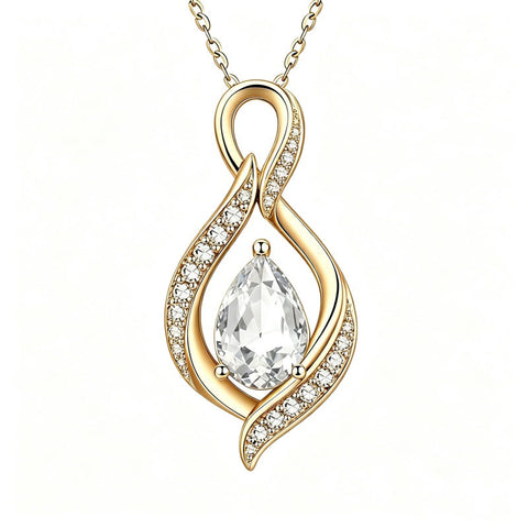 14K Gold Plated  Birthstone Infinity Symbol Pendant  Necklace Anniversary Christmas Birthday Jewelry Gift