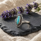Sterling Silver Vintage Western Turquoise Nature Ring