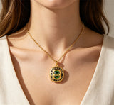 Copper Sterling Silver Personalized Birthstone Engraved Class Graduation Necklace