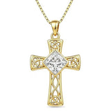 14K Gold Plated  Birthstone Cross Necklace  Pendant Necklace Mother's Day Birthday Gifts for Women