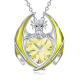 Sterling Silver Heart Shaped Crystal Birthstone Pendant Necklace