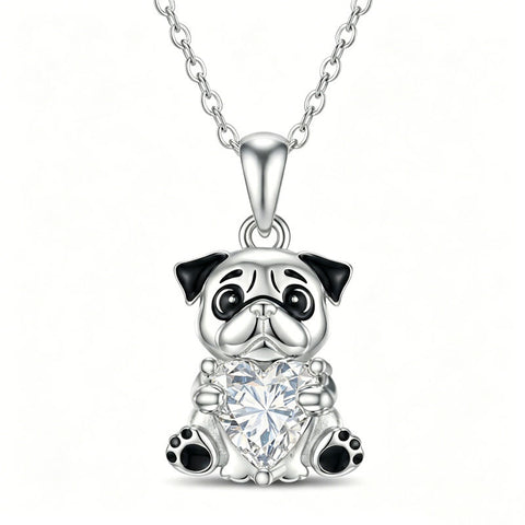 Sterling Silver 12 Month Birthstones Hedgehog Pug Fox Otter Pendant Necklace Gifts for  Birthday, Christmas, Graduation