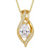 14K Gold Plated  Teardrop Birthstone Infinity Pendant Necklace for Women