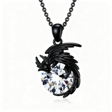 Sterling Silver Birthstone Dragon Necklace Pendant Necklace