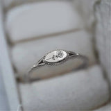 Sterling Silver Personalized  Birth Flower Ring for Women Birthday Mother's Day Christmas Gifts