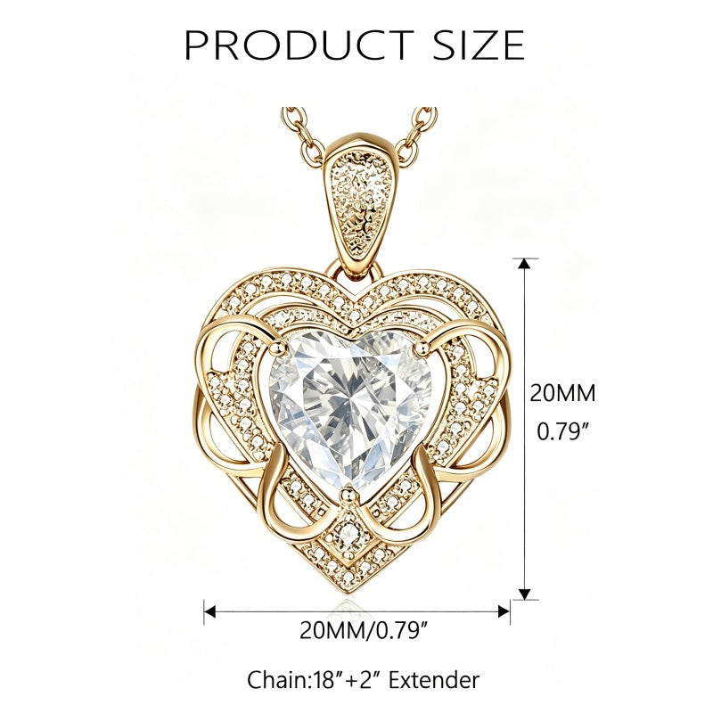 14K Gold Plated Heart Birthstone Heart Necklace for Women Fashion Wedding Anniversary Birthday Gifts