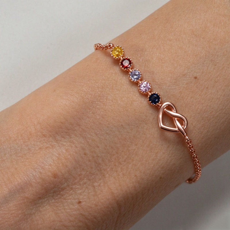 Sterling Silver Personalized Family Birthstone Bracelet