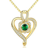 Sterling Silver Round Birthstone Necklace for Women