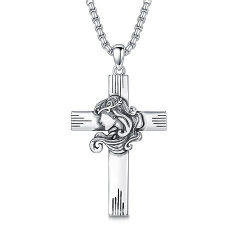 Sterling Silver 12 Constellation Cross Pendant Necklace